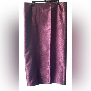 Purple Pleated Midi Skirt Work
